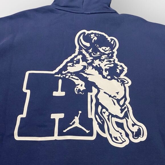 Nike Jordan x Howard University Bisons Pullover Hoodie FJ9323-419 Navy size L - Picture 7 of 10